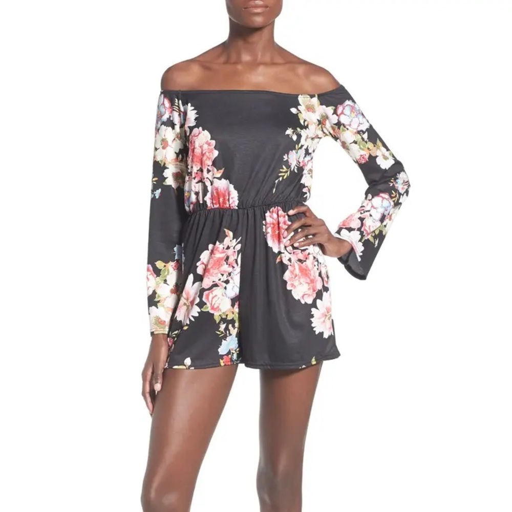 SOLD Bardot Floral Off the Shoulder Romper